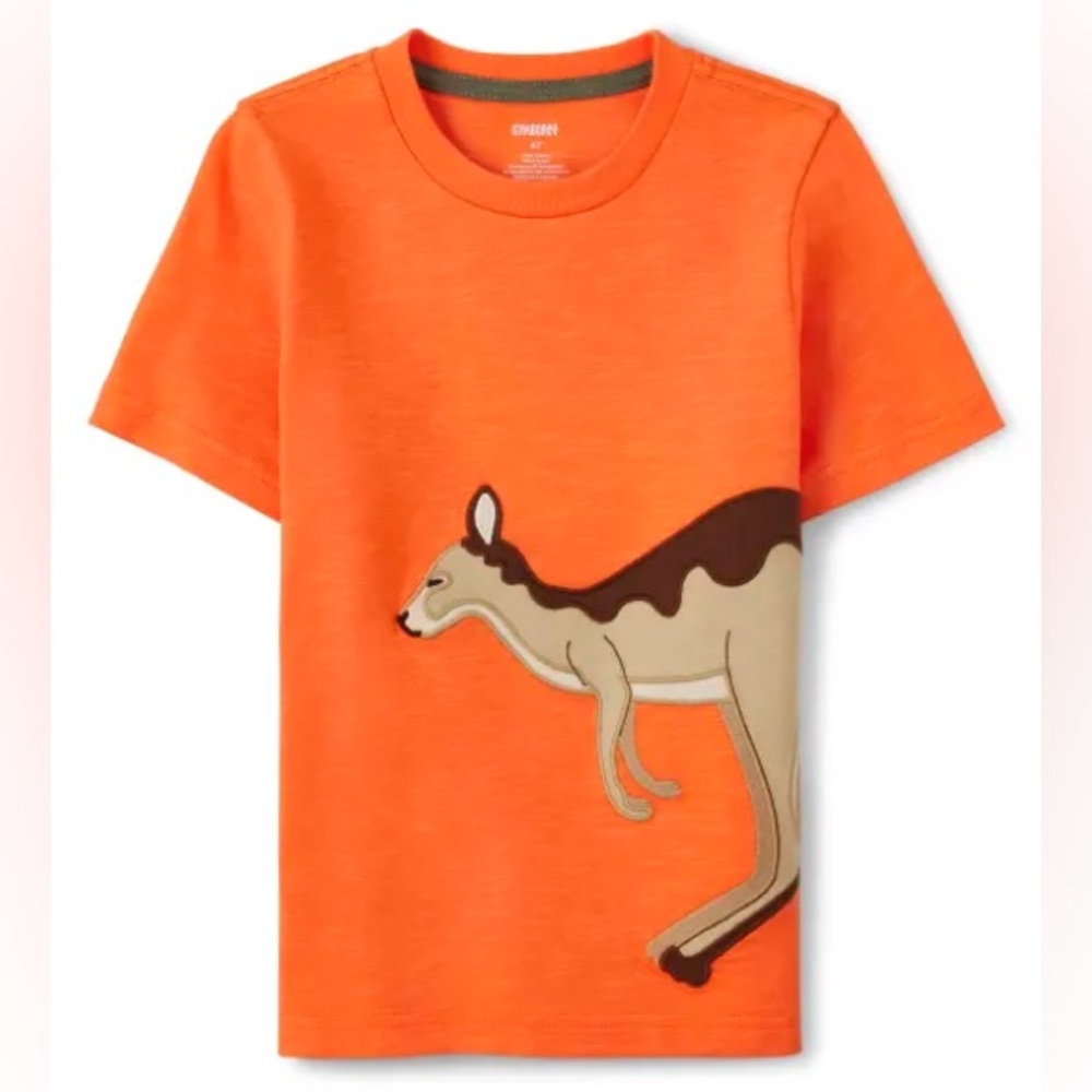 Gymboree Outback Adventure Orange Short Sleeve Kangaroo Tee NWT Zoo Animal